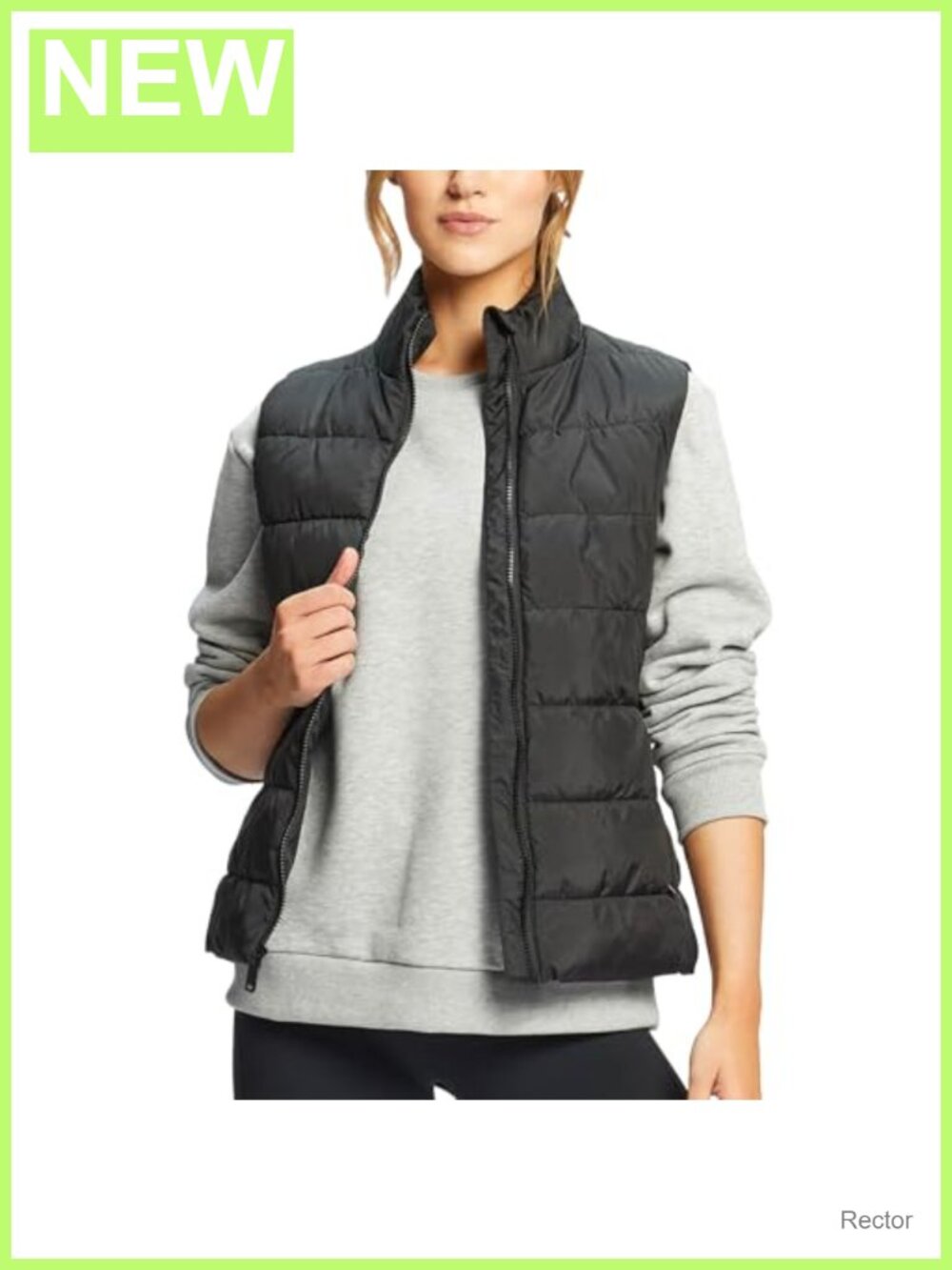 Women's Puffer Vest Slim Fit Full Zip Quilted Sleeveless Puffy Jacket